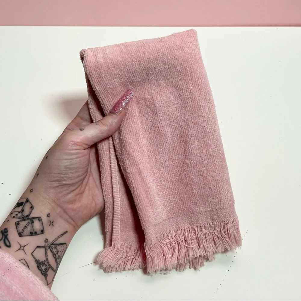 Vintage pink pastel dove bathroom hand towel
